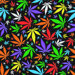 Vector design seamless pattern of Cannabis leaf