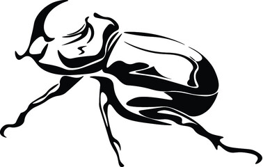 Beetle Vector Black and White