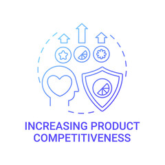Fototapeta na wymiar Increasing product competitiveness concept icon. Strong brand abstract idea thin line illustration. Encouraging product development. Achieve consumer preference. Vector isolated outline color drawing