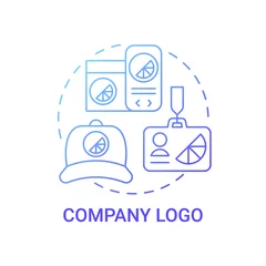 Fotobehang Company logo concept icon. Corporate branding abstract idea thin line illustration. Achieving brand recognition. Unique identity. Abstract business depiction. Vector isolated outline color drawing © bsd studio