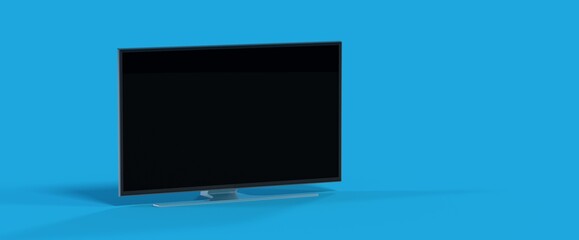 blue High-end curved smart led tv.
