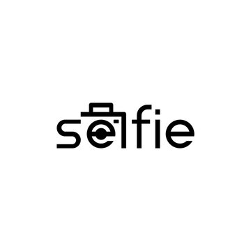 Selfie lettering, creative logo design.