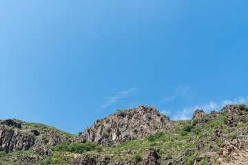 Cliffs on blue sky background