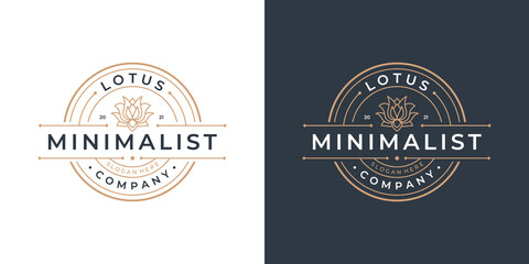 Beauty lotus flower logo design template. Luxury logo for beauty salon, spa and yoga.