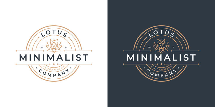 Beauty lotus flower logo design template. Luxury logo for beauty salon, spa and yoga.