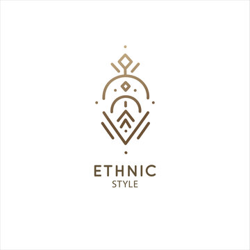 Vector logo of geometric elements template. Squire sacred symbol. Outline icon of abstract shapes