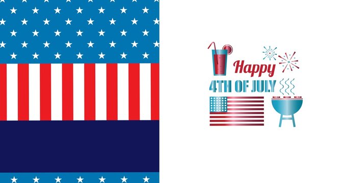 Composition of independence day text with american flag