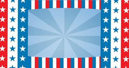 Composition of american flag with stars and stripes