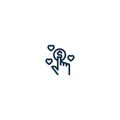 Online donation icon- outline