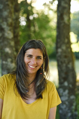 Portrait of an enterprising and optimistic woman shows confidence