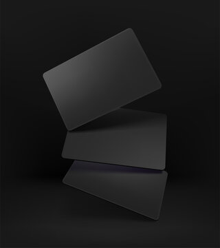 Realistic Black Cards On Black Background