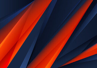 Fototapeta premium Abstract background with red and blue gradient triangles overlapping.