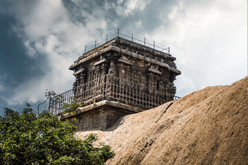 The Group of Monuments at Mahabalipuram is a collection of 7th- and 8th-century CE religious monuments in the coastal resort town of Mahabalipuram, Tamil Nadu, India and a UNESCO World Heritage Site