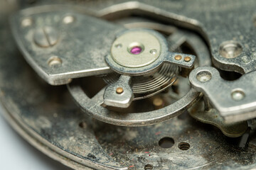 macro photo of pocket watch internal mechanism