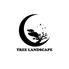 tree landscape design logo template. tree logo vector