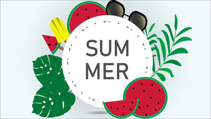 Tropical summer background vector