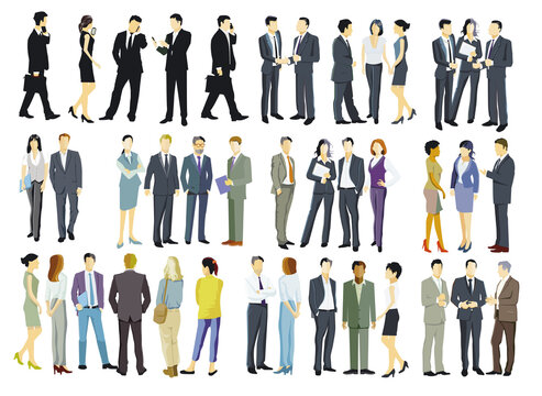 Gro&szlig;e Personengruppe stehen zusammen Illustration