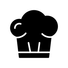Chef hat icon Design Template. Illustration vector graphic. simple black glyph icon isolated on white background.  Perfect for your web site design, logo, app, UI