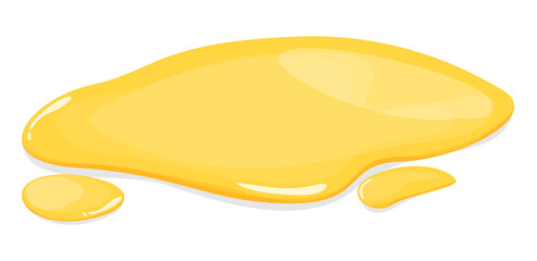 Yellow puddle vector isolated. Oil, honey, urine or gasoline liquid. Gold colored natural shape of stain. Wet spot.
