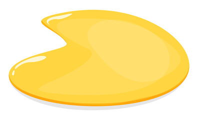 Yellow puddle vector isolated. Oil, honey, urine or gasoline liquid. Gold colored natural shape of stain. Wet spot.