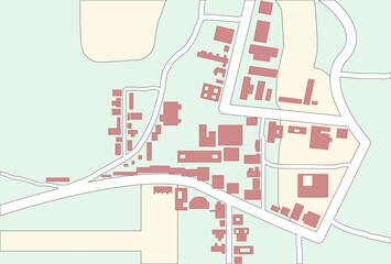 Marked territory on cadastral map, top view. Illustration