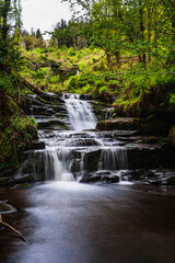 Fototapeta na wymiar Little waterfall on the way to Blaen y Glyn Isaf Waterfall, Brecon Beacons, Wales, England