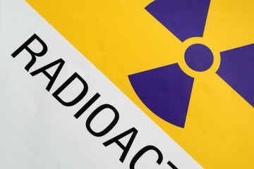 Ionizing radiation hazard symbol as background