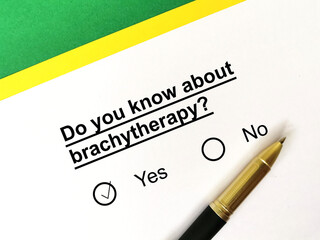 Questionnaire about therapy