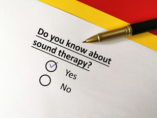 Questionnaire about therapy