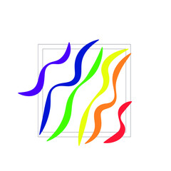 Fototapeta premium vector with rainbow lines. flat image of curved lines