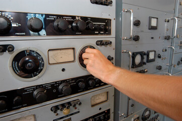 in an analog control room