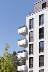 Building white apartments offices exterior architecture