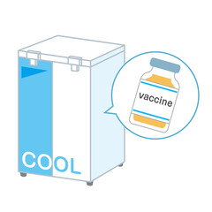 冷蔵庫で冷却保存されるワクチン