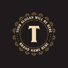 Luxury creative letter T logo for company, T letter logo free vector