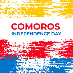 Comoros Independence Day typography poster. National holiday celebrated on July 6. Vector template for banner, greeting card, flyer