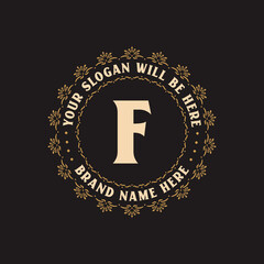 Luxury creative letter F logo for company, F letter logo free vector