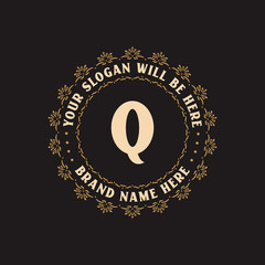 Luxury creative letter Q logo for company, Q letter logo free vector