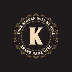 Luxury creative letter K logo for company, K letter logo free vector