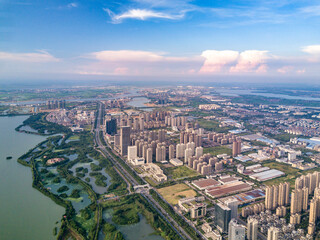 aerial view of the city