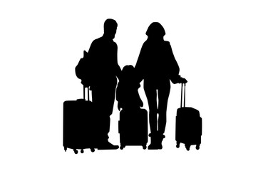 Vacation. People with suitcases 