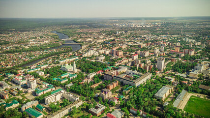 Fototapeta na wymiar aerial photography of the city of Penza in the summer