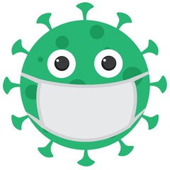 Corona virus with mask