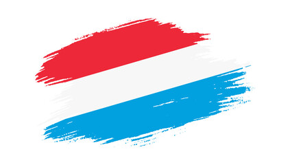 Patriotic of Luxembourg flag in brush stroke effect on white background