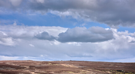 Wide, cloudy sky over North Yorkshire moorland