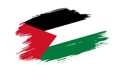 Patriotic of Palestine flag in brush stroke effect on white background
