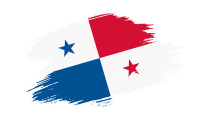 Patriotic of Panama flag in brush stroke effect on white background