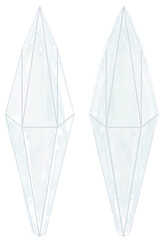 Octahedral crystals. Polyhedron. Vitreous crystals. Watercolor.  [Vector]