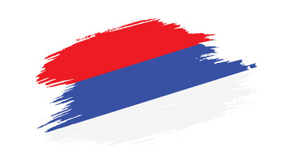 Patriotic of Republika Srpska flag in brush stroke effect on white background