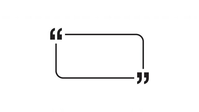 Quote speech bubble. Message frame animation. Alpha channel 4k footage