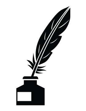 feather and ink, vector illustration 